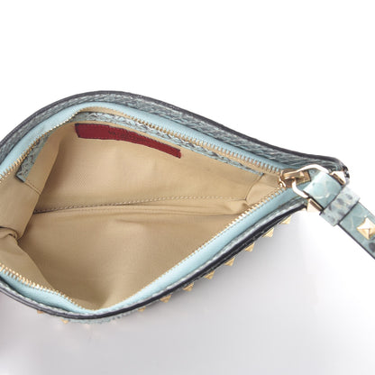 Valentino Garavani Python Rockstud Clutch Blue 5 of 8