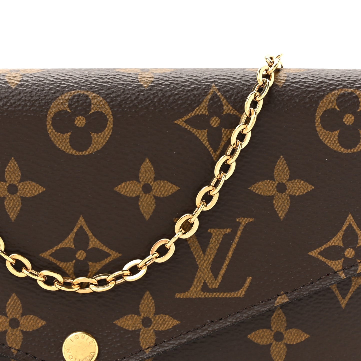 Monogram Pochette Felicie Chain Wallet Fuchsia