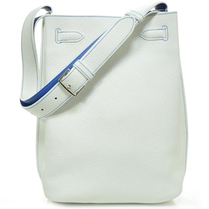 Hermes Taurillon Clemence SO KELLY 26 Blanc and Mykonos 4 of 10