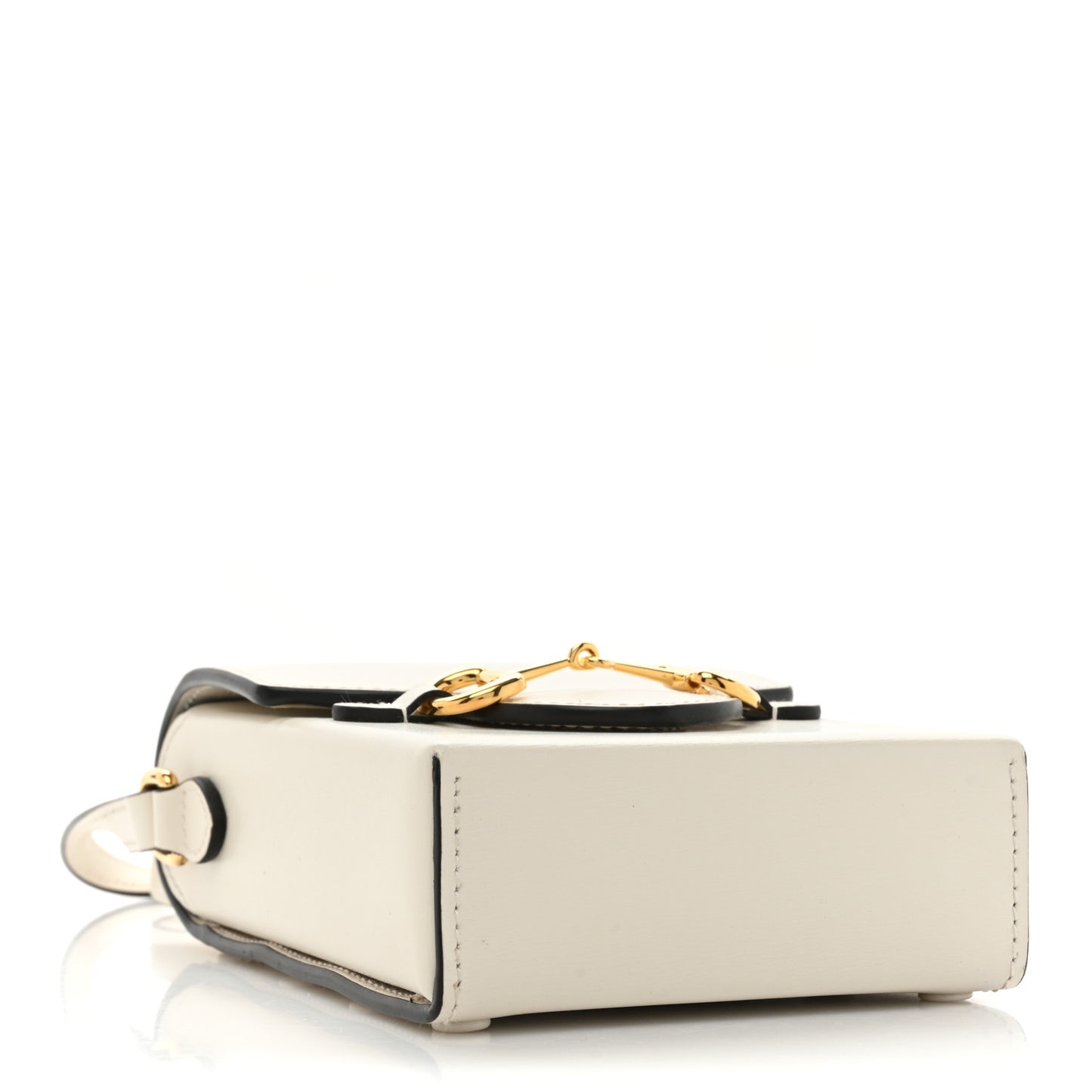 Boarded Plutone Calfskin Mini Horsebit 1955 Crossbody Bag Mystic White