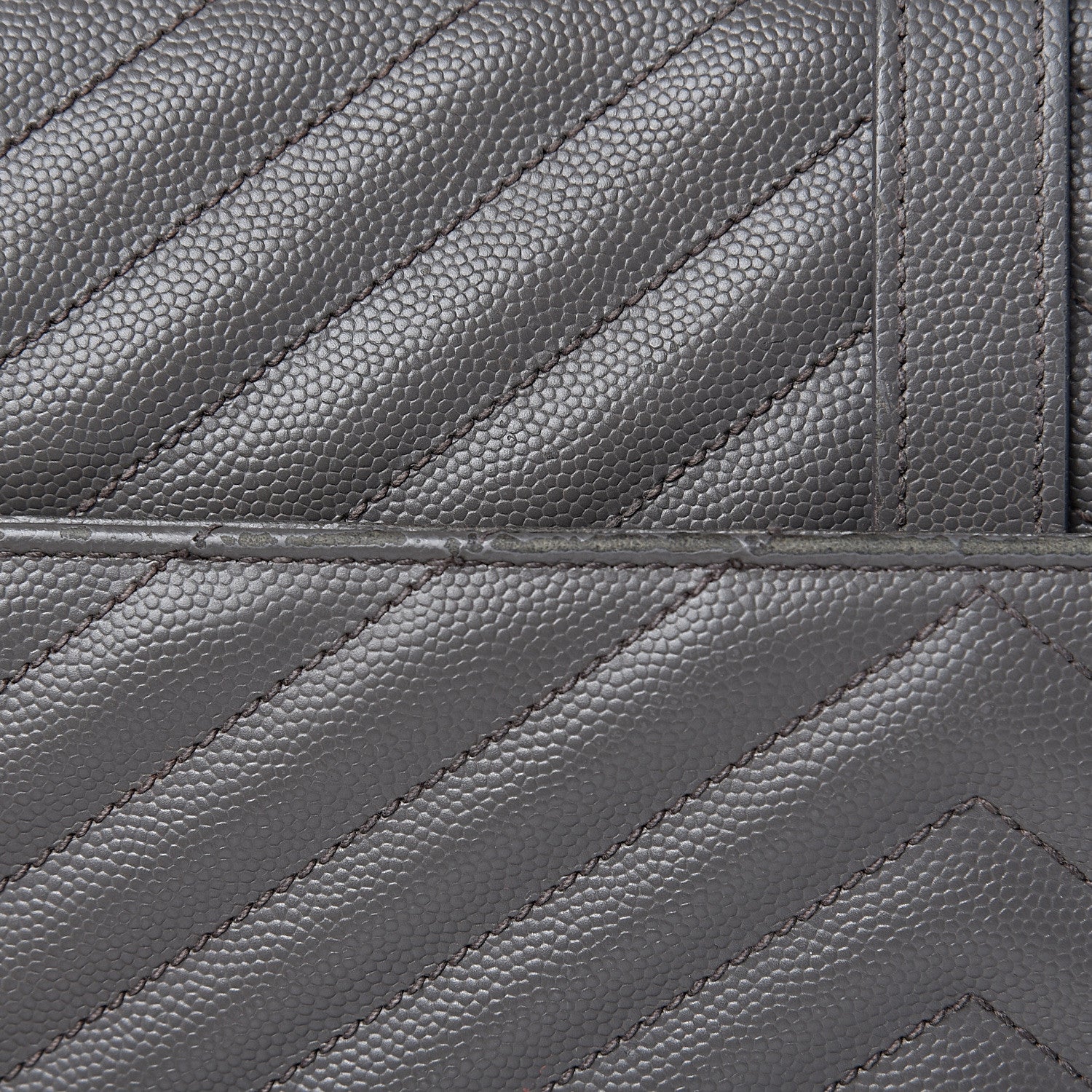 Saint Laurent Grain De Poudre Matelasse Chevron Large Monogram Satchel Earth 12 of 18