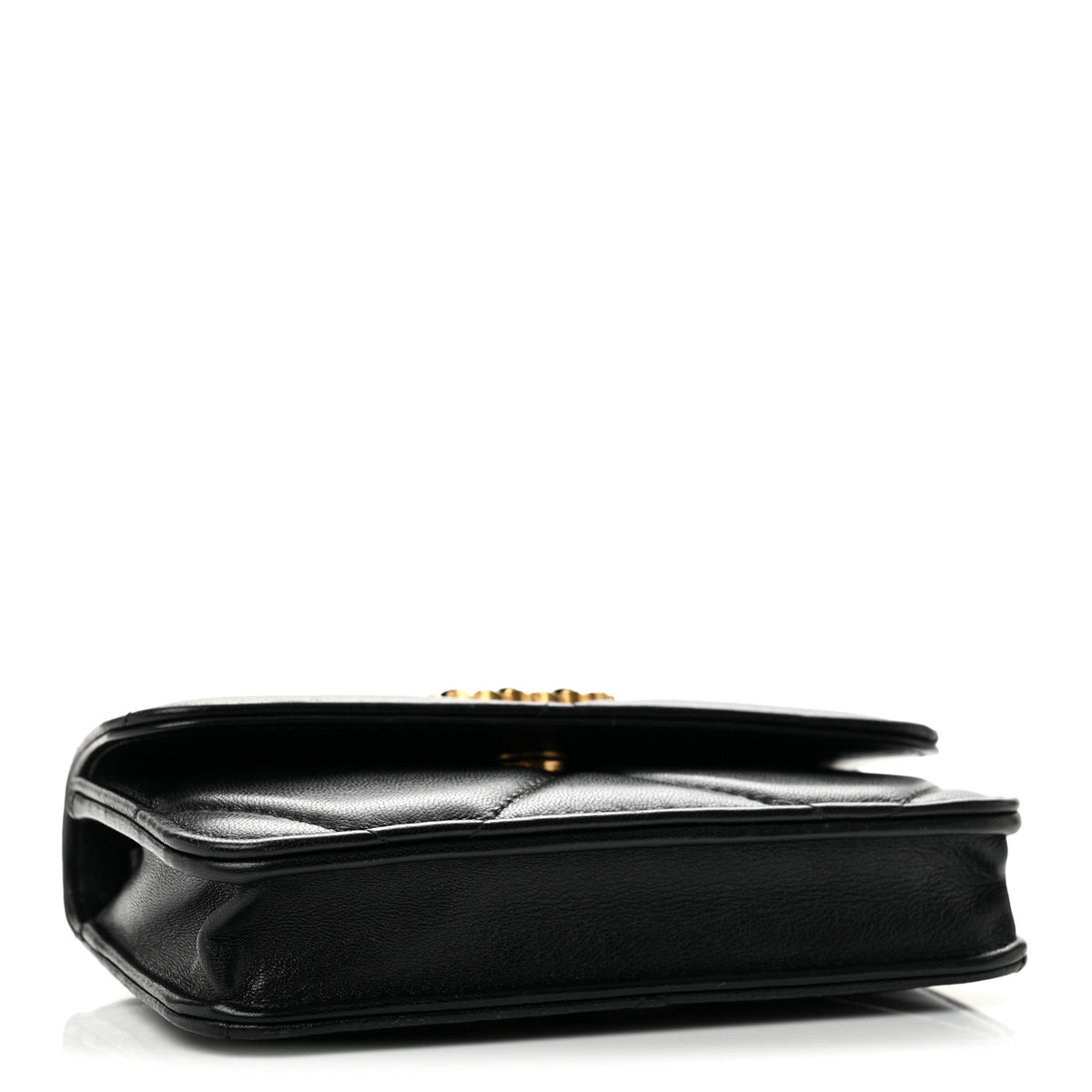 Chanel Lambskin Quilted Chanel 19 Clutch With Chain Black 4 of 11