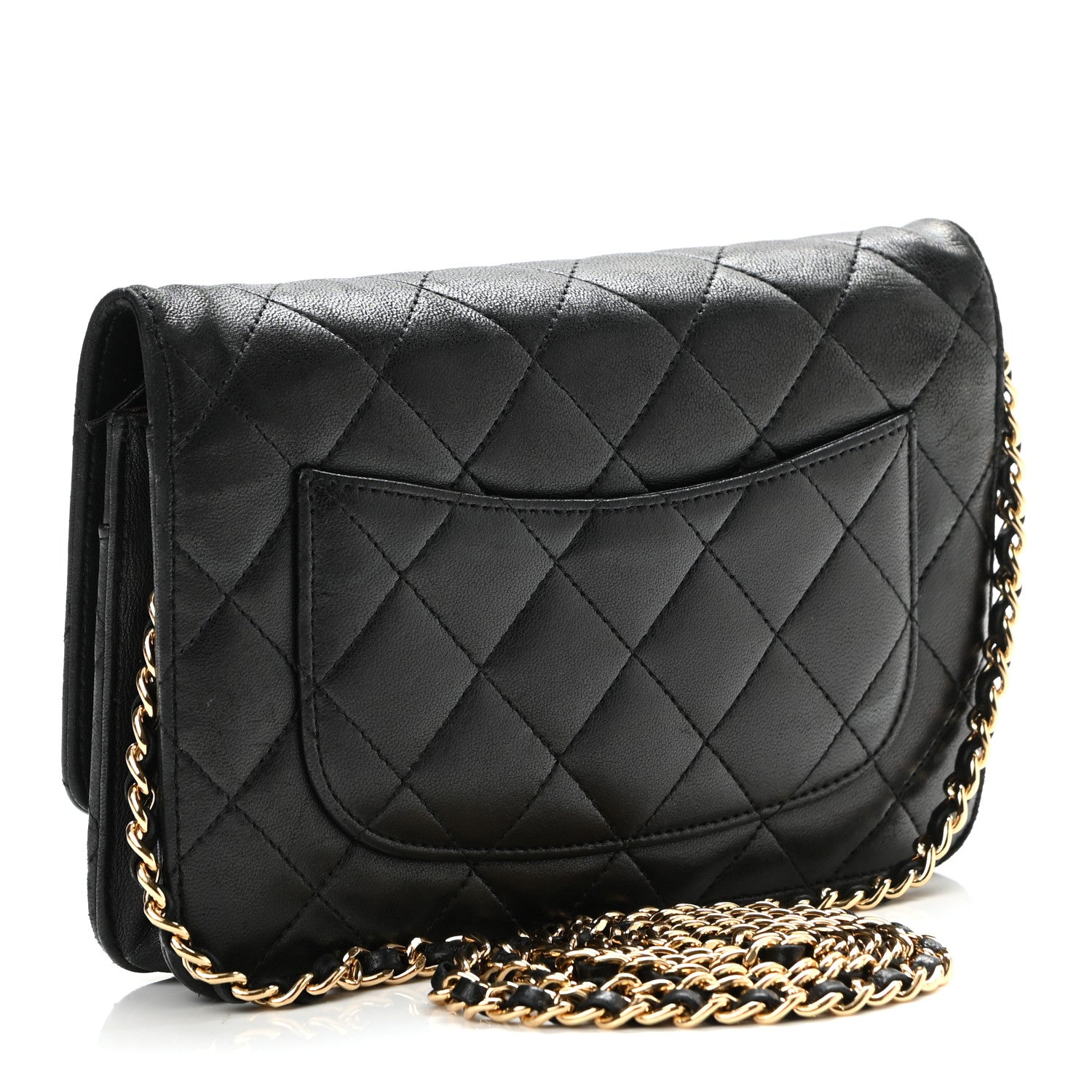 Chanel Lambskin Quilted Wallet On Chain WOC Black 3 of 14