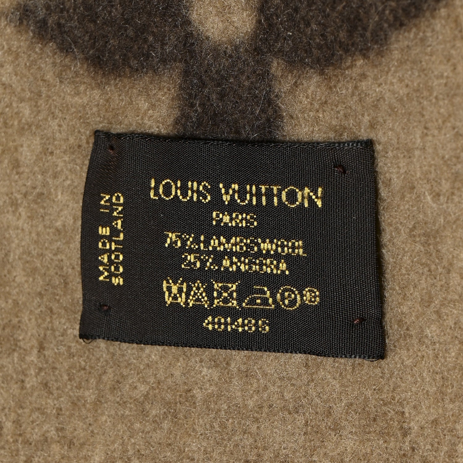 Louis Vuitton Lambswool Angora Monogram Blanket Marron 1763808