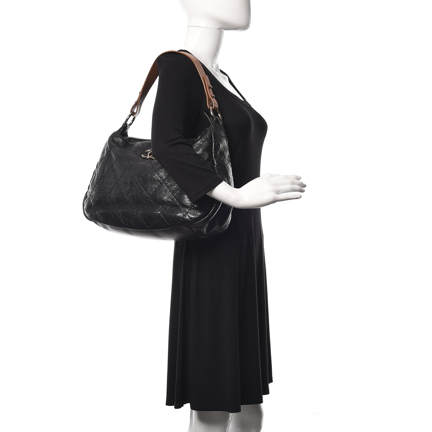 Glazed Calfskin On The Road Hobo Black