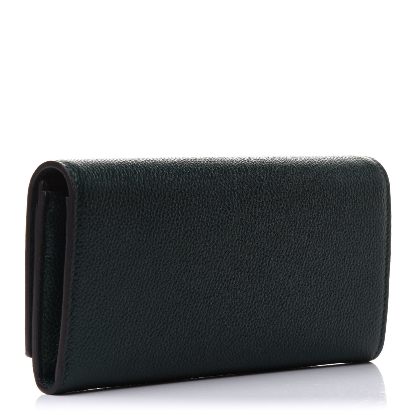 Grainy Calfskin Zumi Continental Wallet Vintage Green