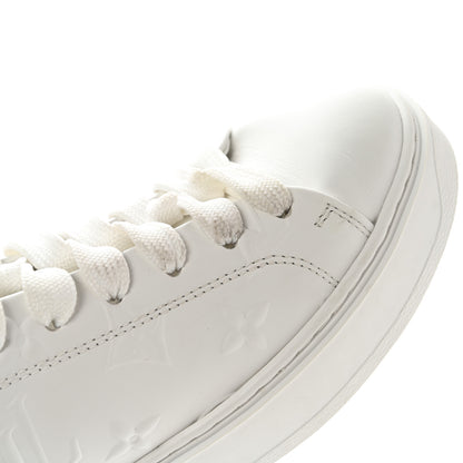 Louis Vuitton Lambskin Embossed Monogram Time Out Sneakers 36 White 9 of 11