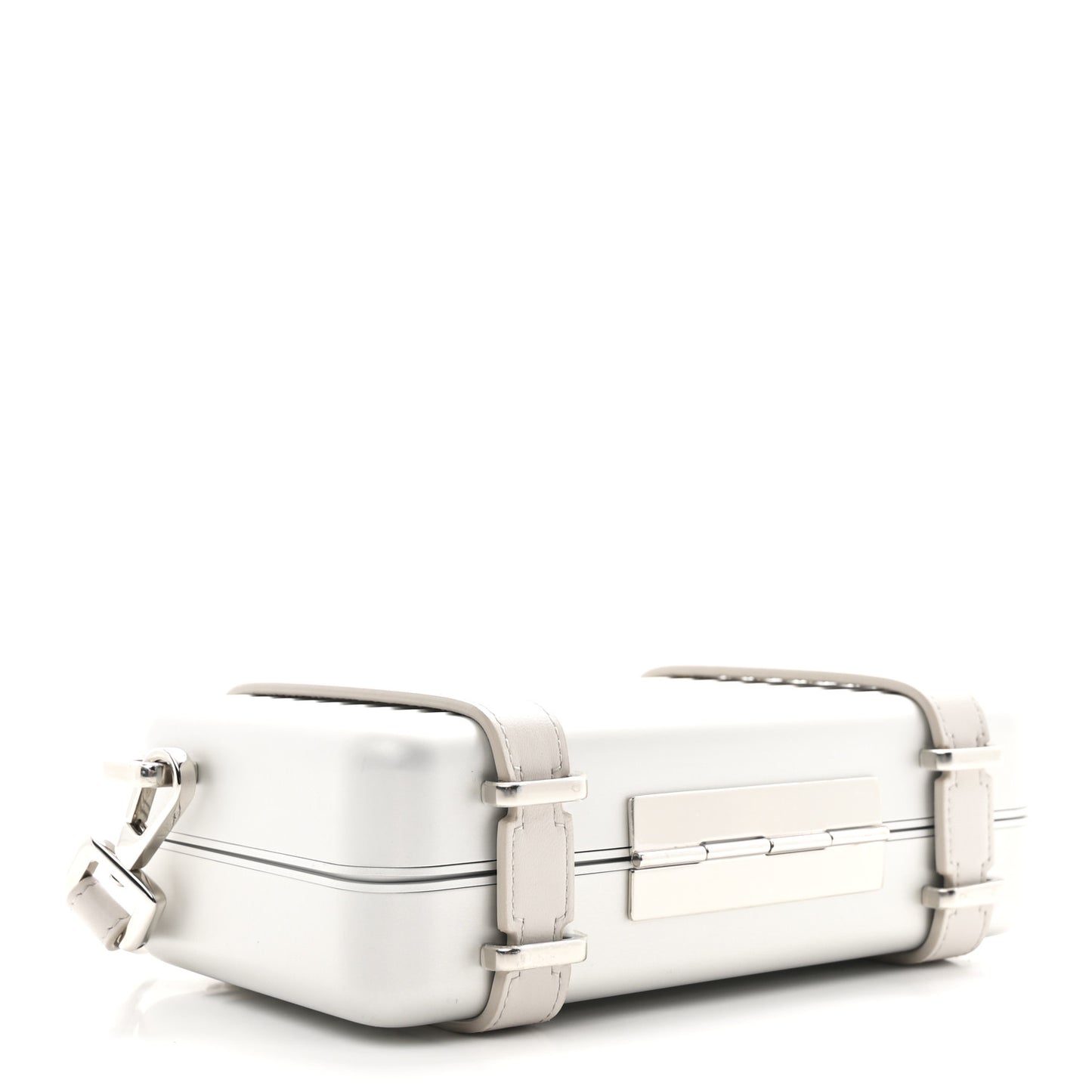 X RIMOWA Aluminum Personal Clutch On Strap Silver