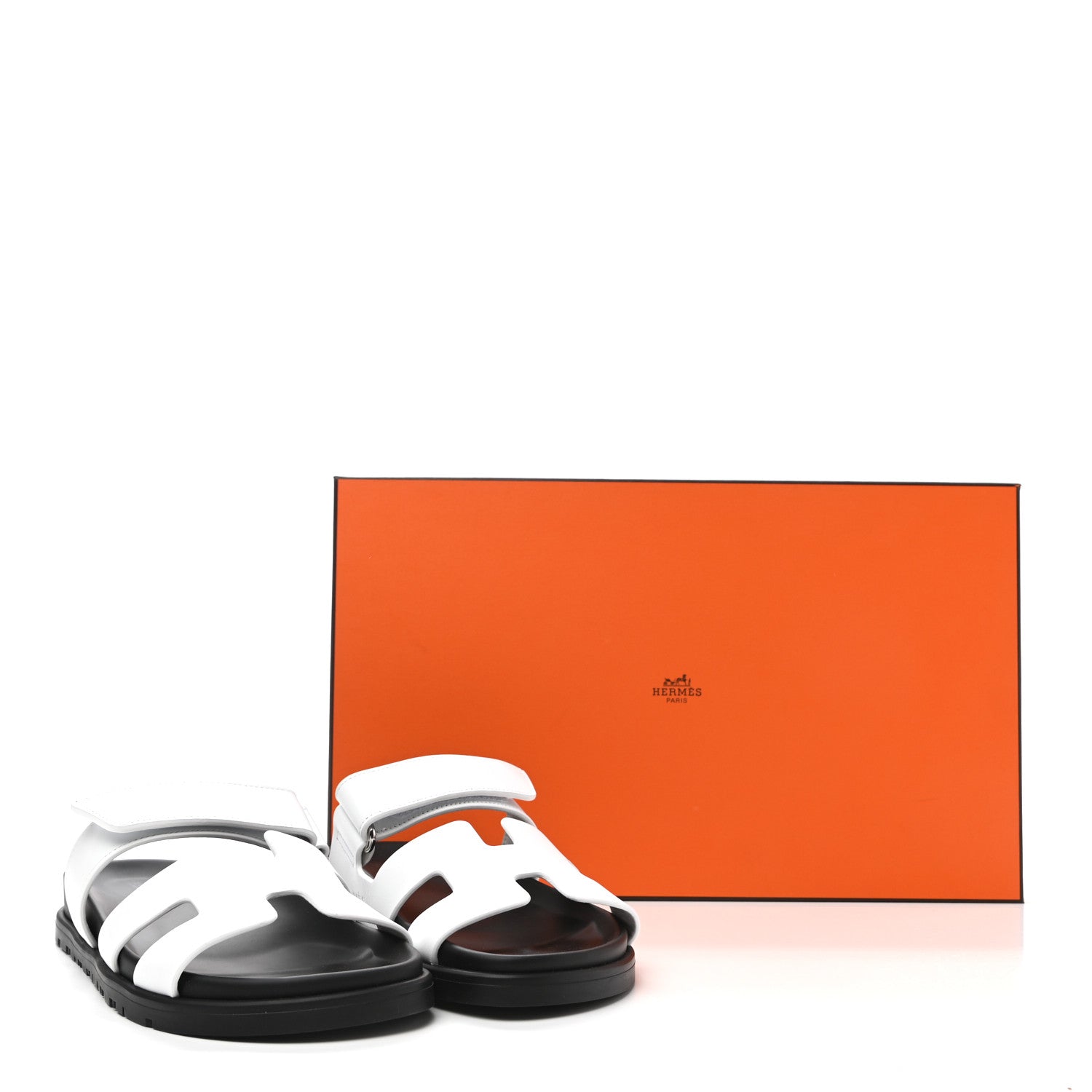 Hermes Calfskin Womens Chypre Sandals 35 White 10 of 10