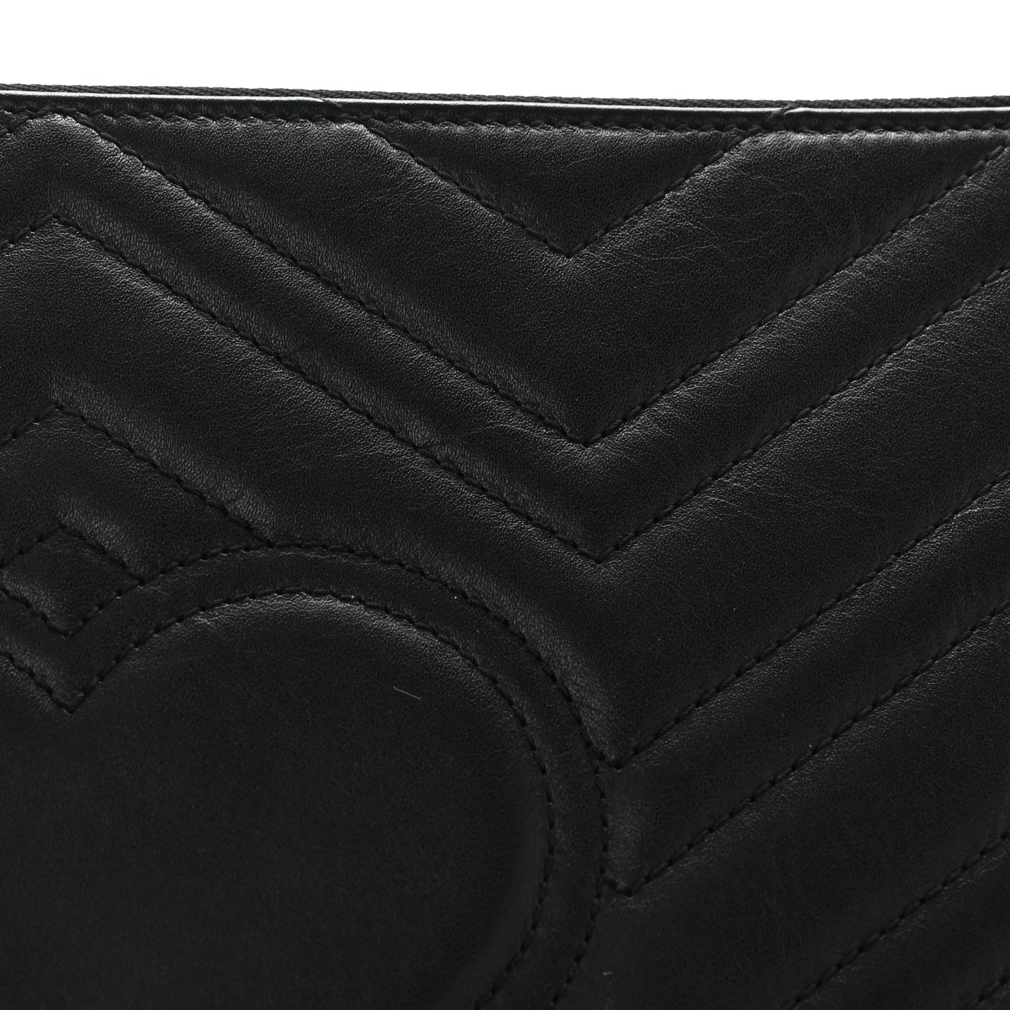 Calfskin Matelasse Large GG Marmont Zip Pouch Black