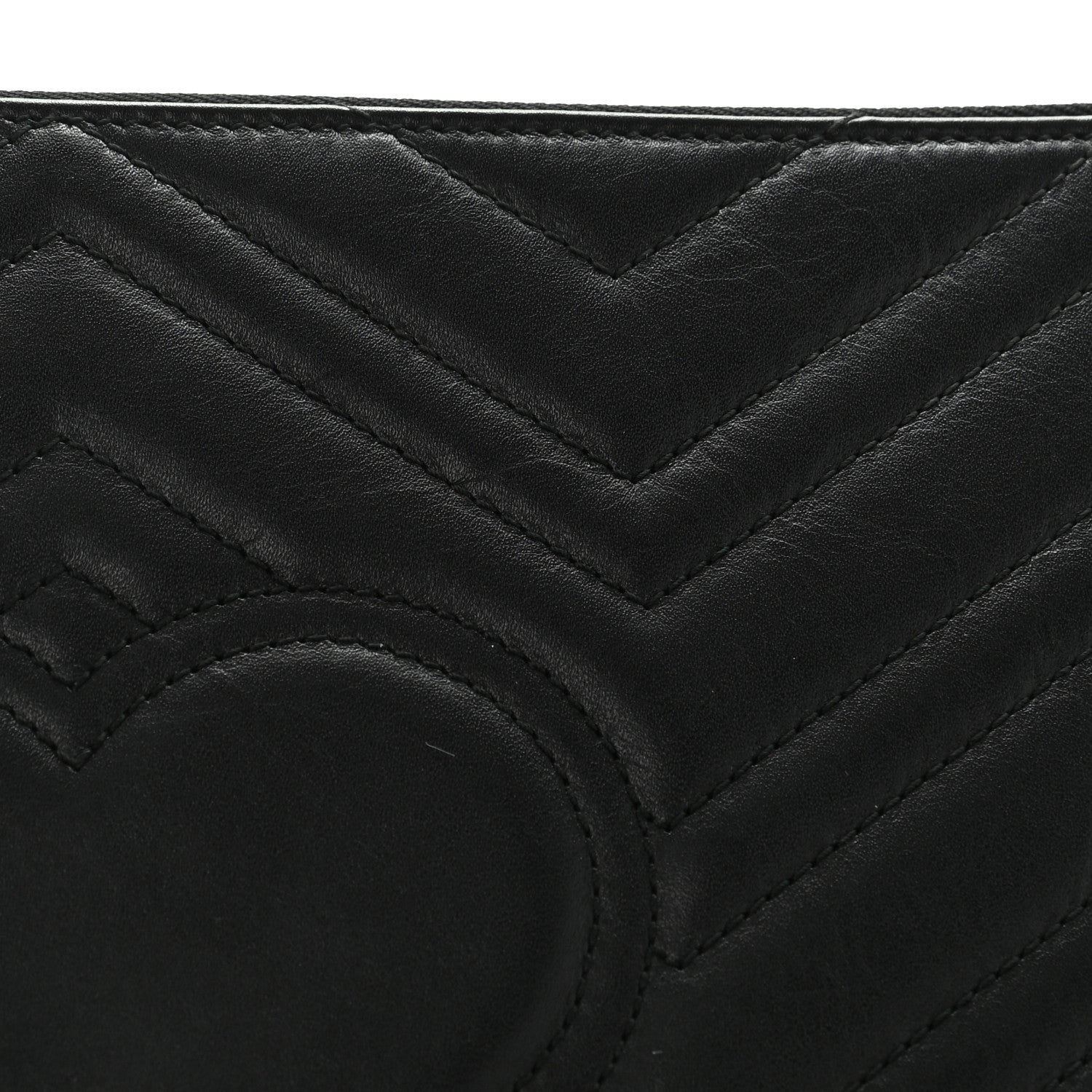 Gucci Calfskin Matelasse Large GG Marmont Zip Pouch Black 10 of 11