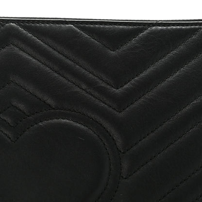 Gucci Calfskin Matelasse Large GG Marmont Zip Pouch Black 10 of 11