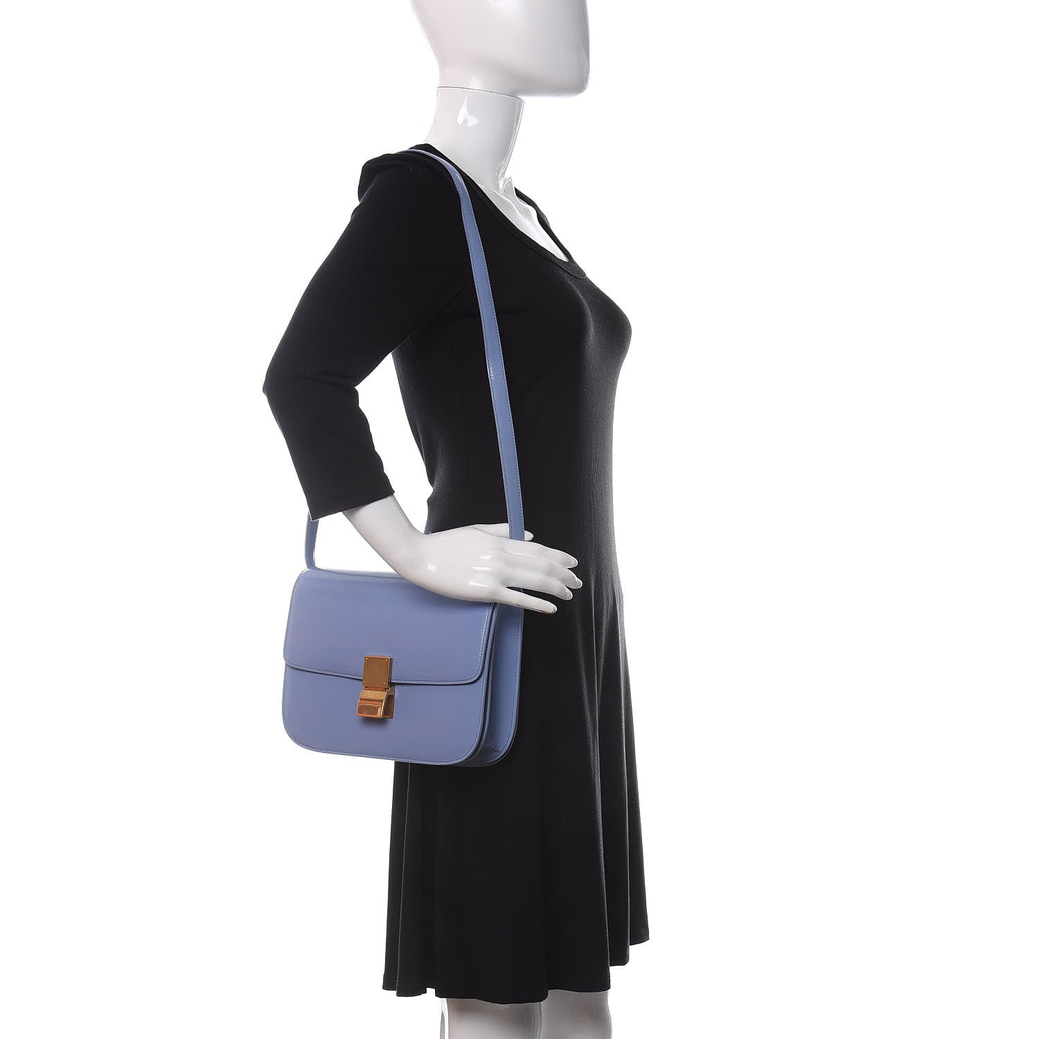 Celine Spazzolato Calfskin Medium Classic Box Flap Bag Porcelain 2 of 11