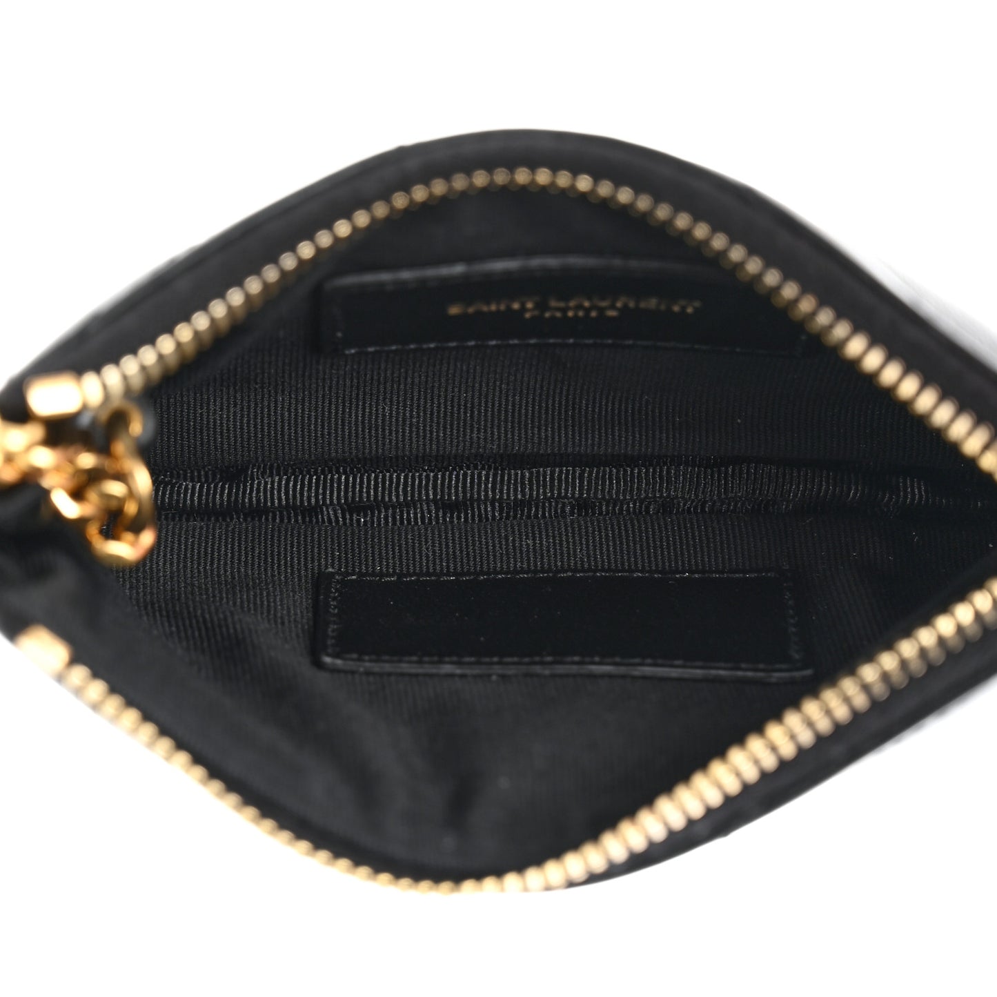 Calfskin Matelasse Monogram Key Pouch Black