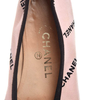 Chanel Printed Canvas Logo Ballet Flats 39.5 Pink Black 9 of 16