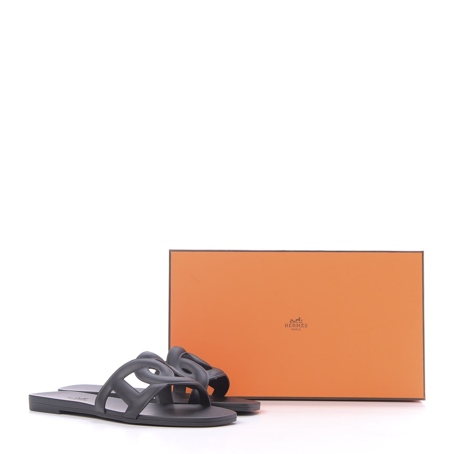 Hermes Rubber Aloha Sandals 36 Black 10 of 10