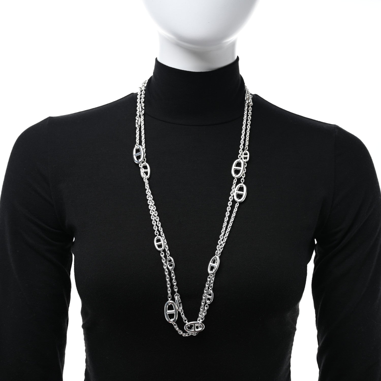 Hermes Sterling Silver Farandole Necklace 160 3 of 5