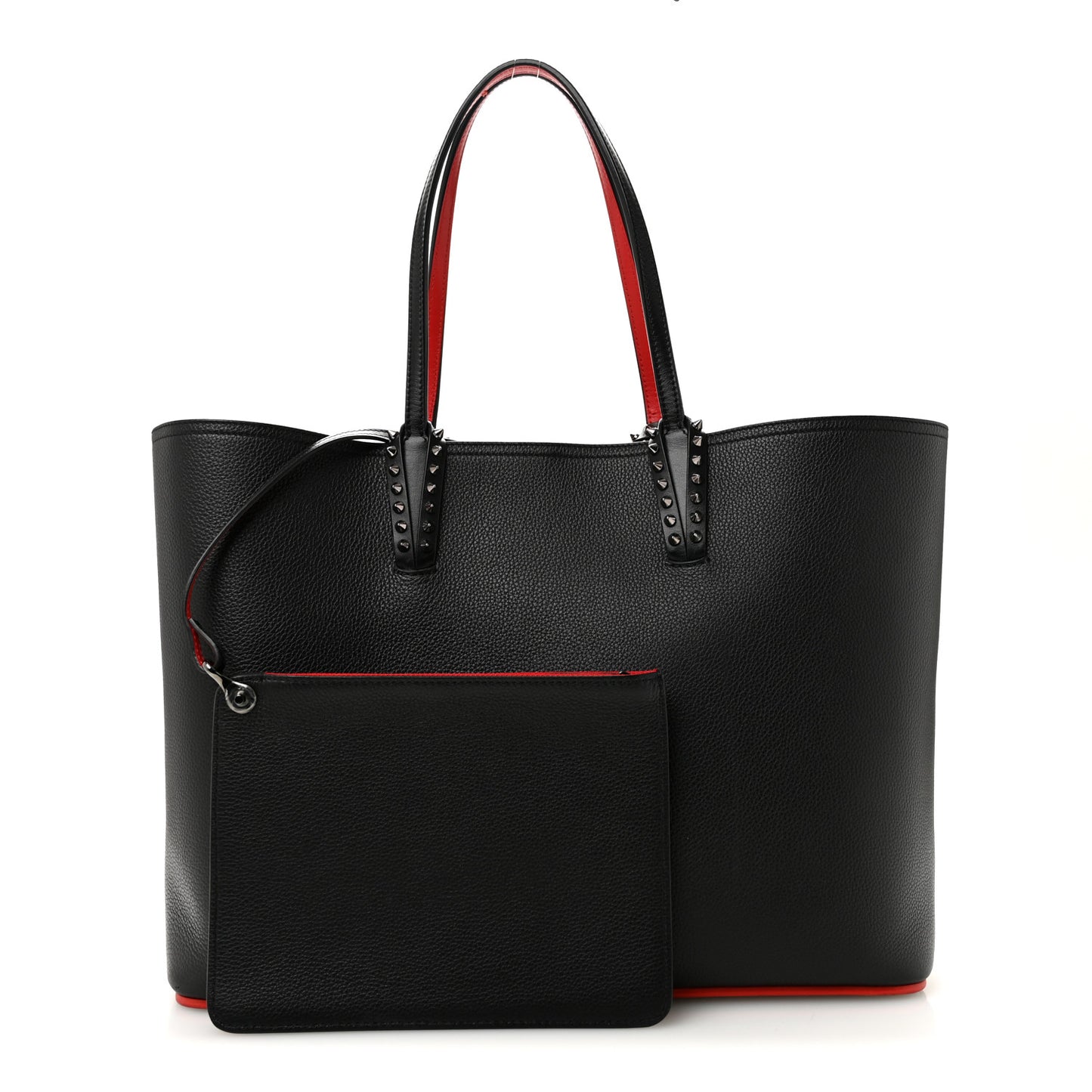 Calfskin Empire Spikes East West Cabata Tote Black