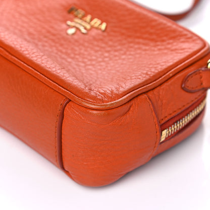 Prada Vitello Daino Mini Camera Crossbody Papaya 9 of 17