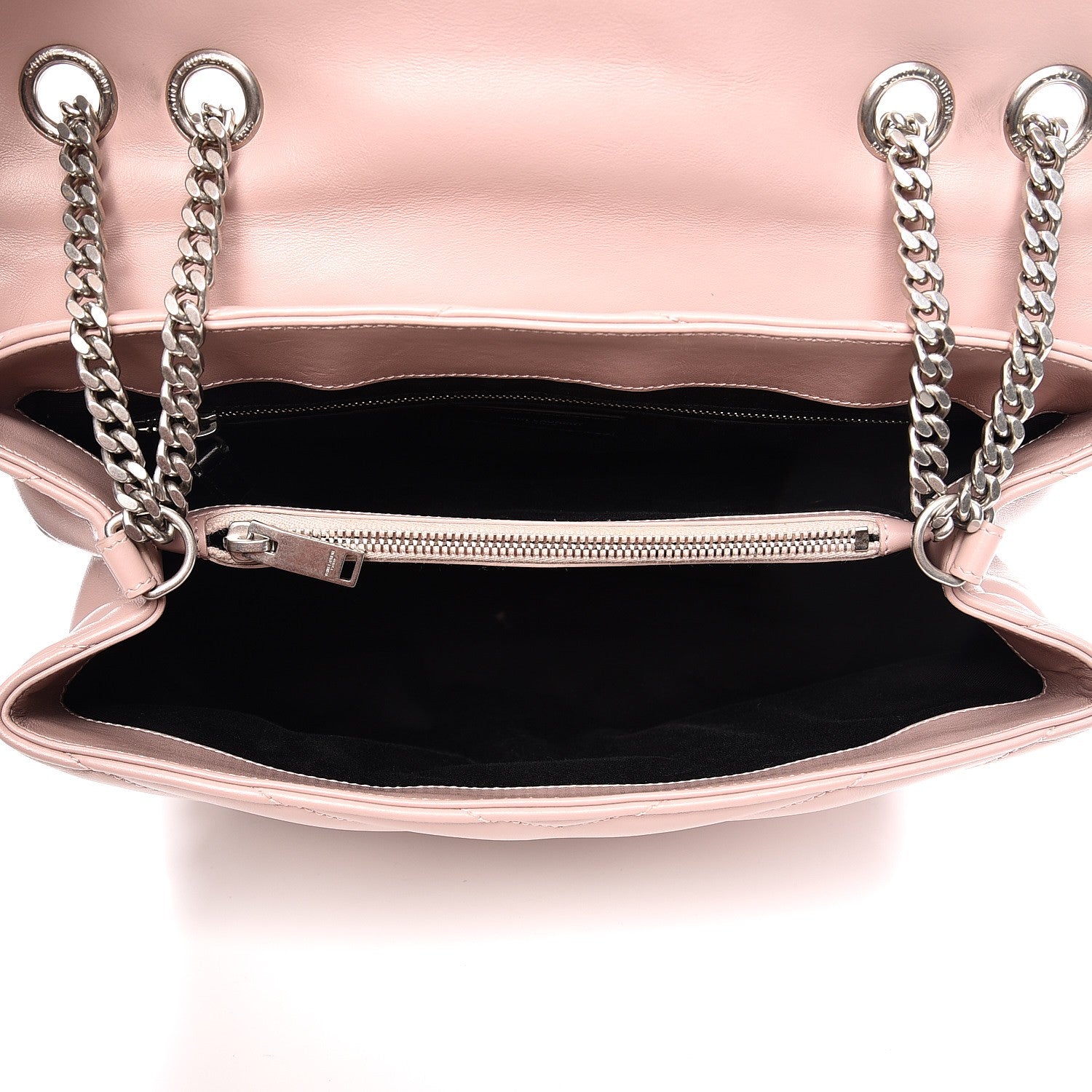 Saint Laurent Calfskin Y Quilted Monogram Medium Loulou Chain Satchel Rose Antic 5 of 15