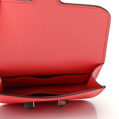 Hermes Epsom Enamel Constance Slim Wallet Rouge de Coeur Rubis 6 of 9