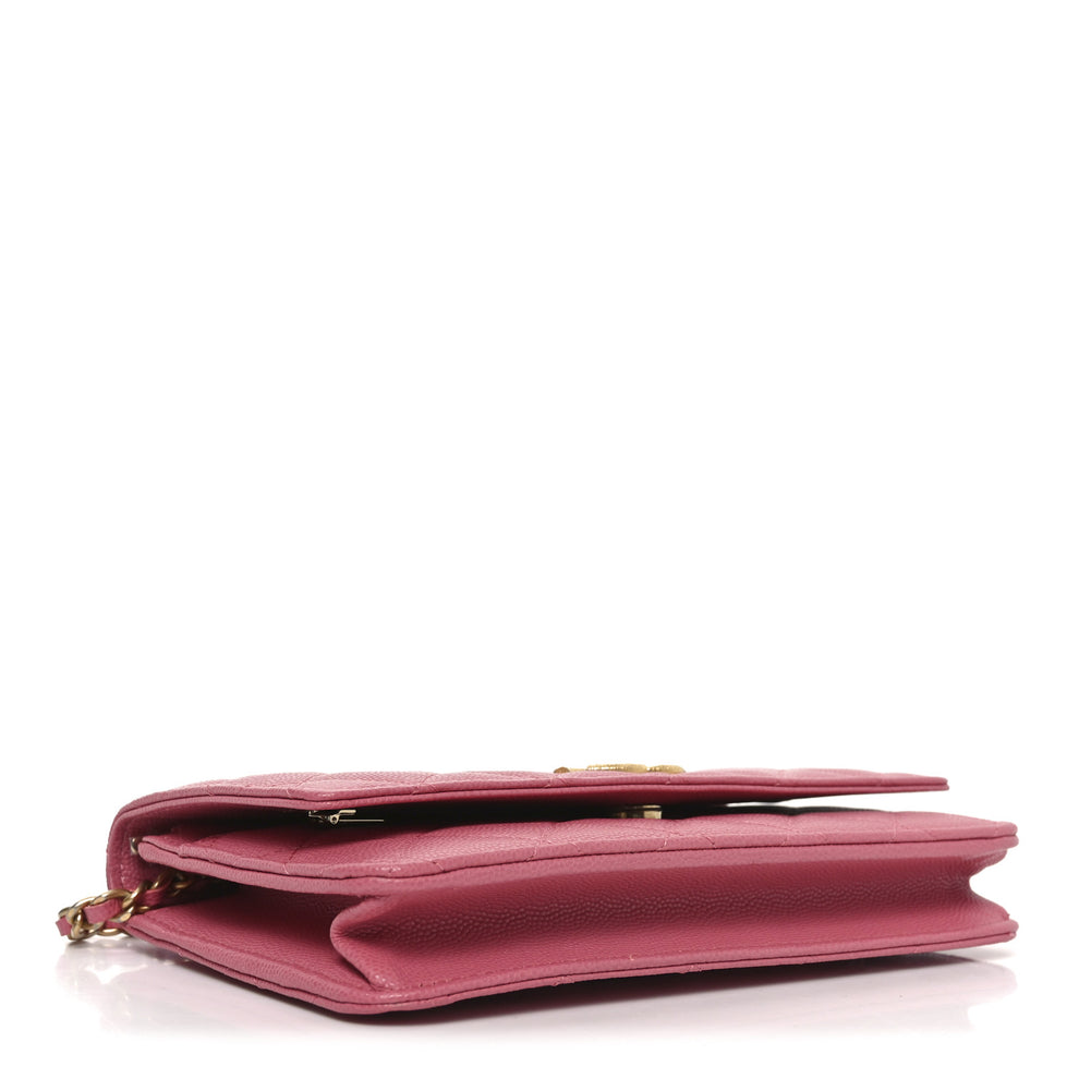 Chanel Caviar Quilted Textured CC Wallet On Chain WOC Pink 1851294 ...