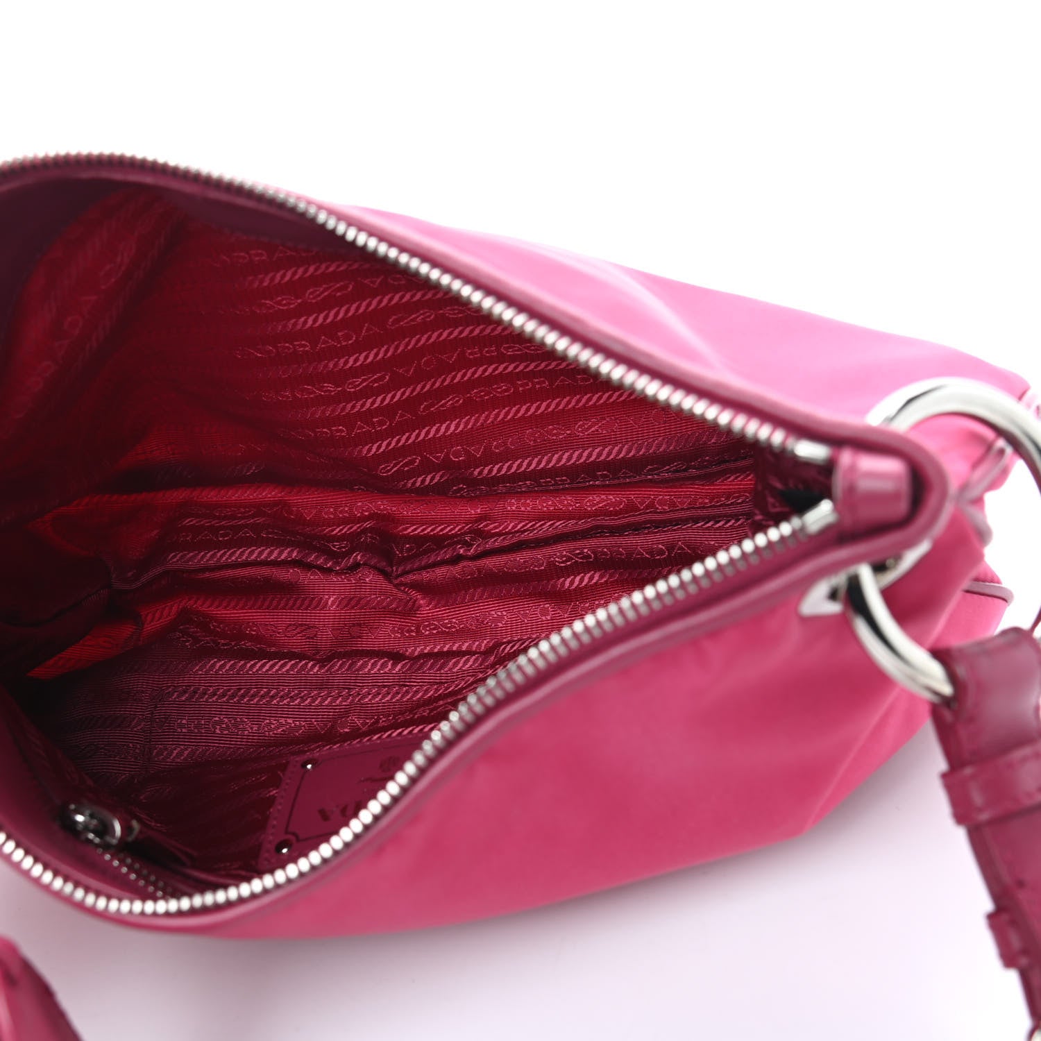 Prada Tessuto Nylon Soft Calfskin Shoulder Bag Ibisco 5 of 9