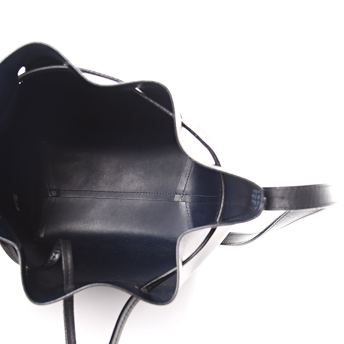 Vegetable Tanned Calfskin Mini Bucket Bag Black Blu