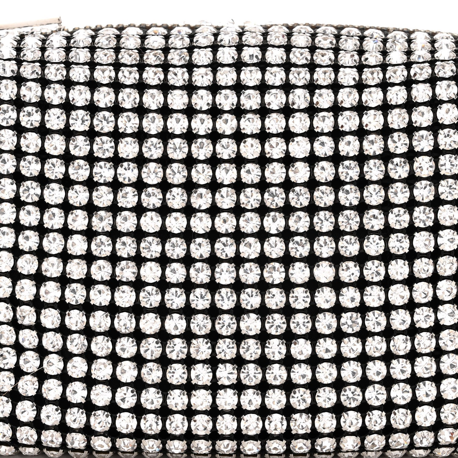 Alexander Wang Mesh Crystal Rhinestone Mini Heiress Pouch Black Silver 8 of 11