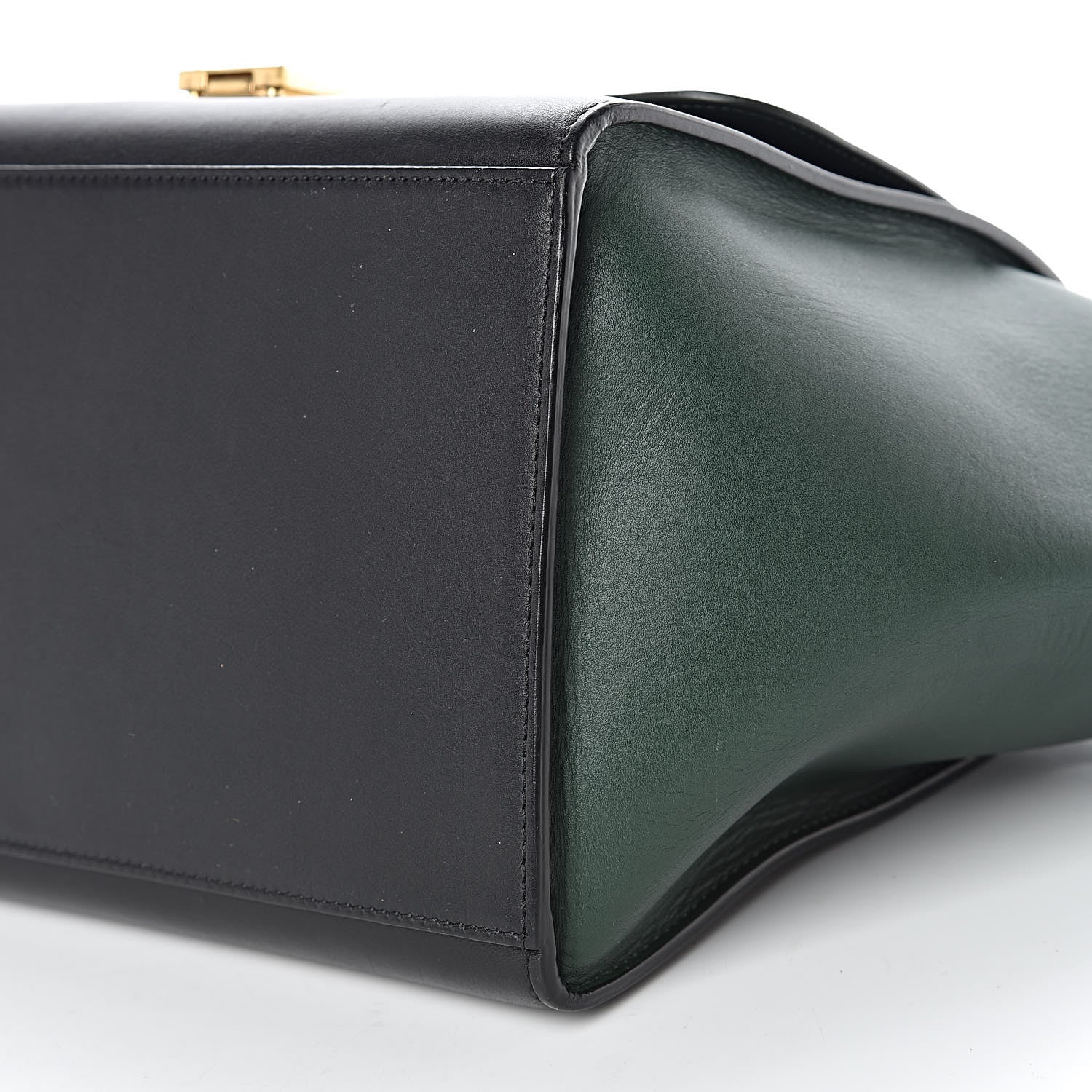 Celine Smooth Calfskin Medium Bi-Color Trapeze Bottle Green Black 16 of 16
