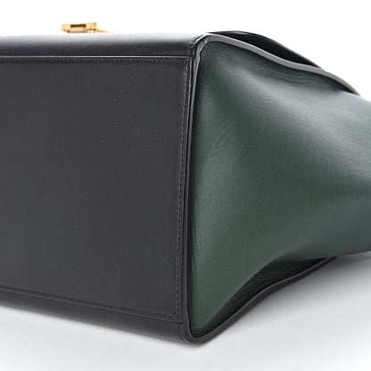 Celine Smooth Calfskin Medium Bi-Color Trapeze Bottle Green Black 16 of 16