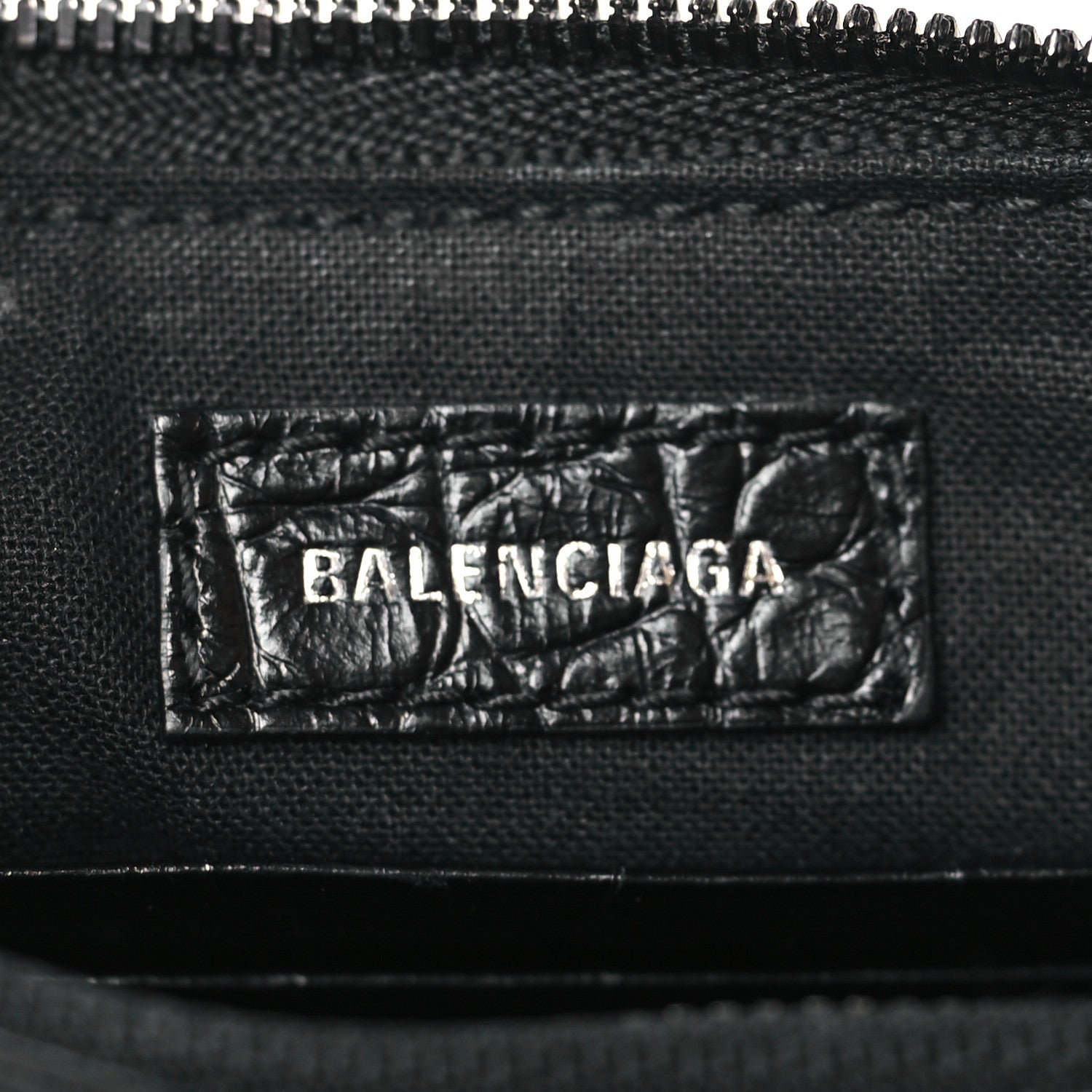 Balenciaga Extra Supple Calfskin Crystal Crocodile Embossed Le Cagole Mini Purse With Chain Black 6 of 11