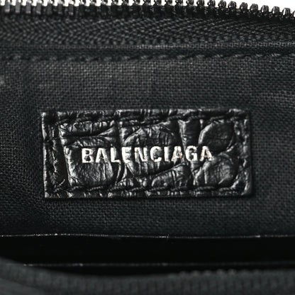 Balenciaga Extra Supple Calfskin Crystal Crocodile Embossed Le Cagole Mini Purse With Chain Black 6 of 11