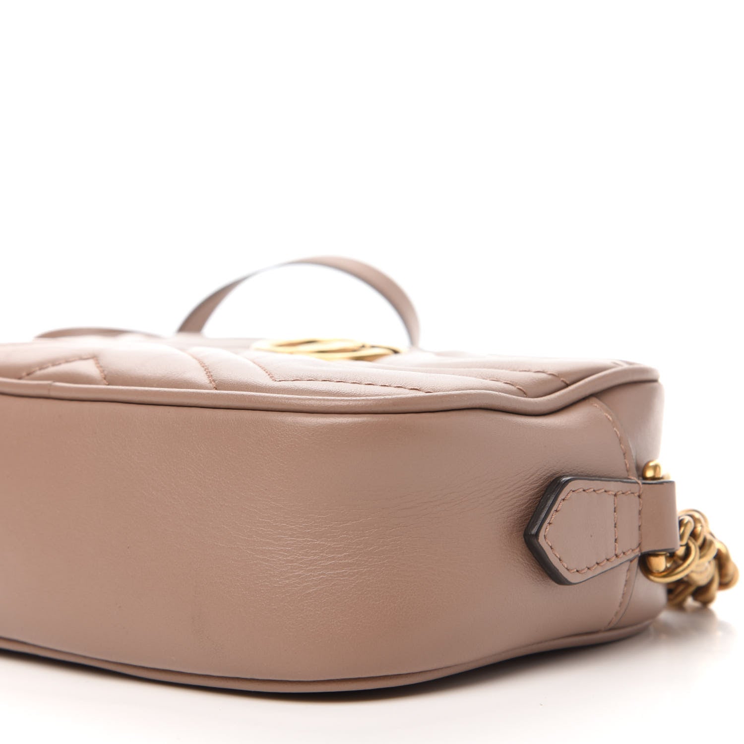 Gucci Calfskin Matelasse Mini GG Marmont Chain Shoulder Bag Porcelain Rose 7 of 13