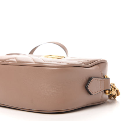 Gucci Calfskin Matelasse Mini GG Marmont Chain Shoulder Bag Porcelain Rose 7 of 13