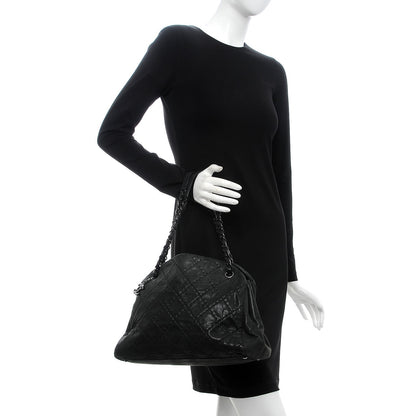 Chanel Iridescent Calfskin Large Just Mademoiselle Bowling Bag Black 2 of 7