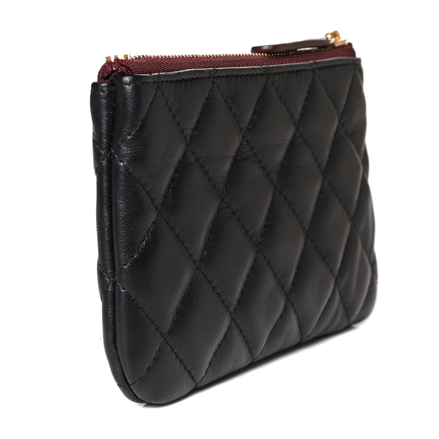 Chanel Lambskin Quilted Small Cosmetic Case Black 3 of 12