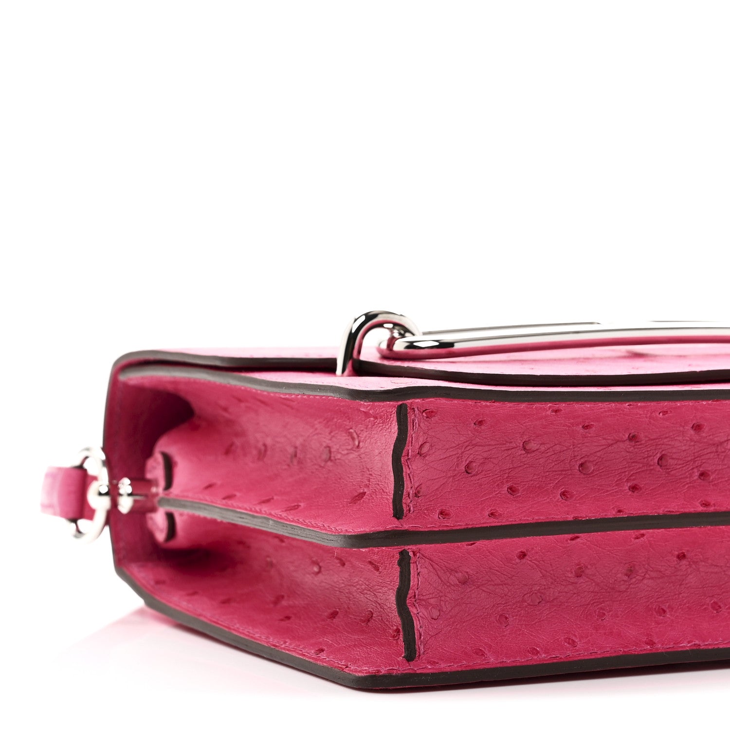 Hermes Ostrich Mini Sac Roulis Rose Tyrien 9 of 11