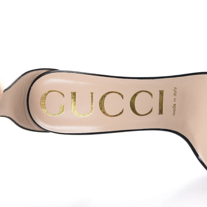Gucci Patent Crystal Removable Bow Sandals 36.5 Black 7 of 10