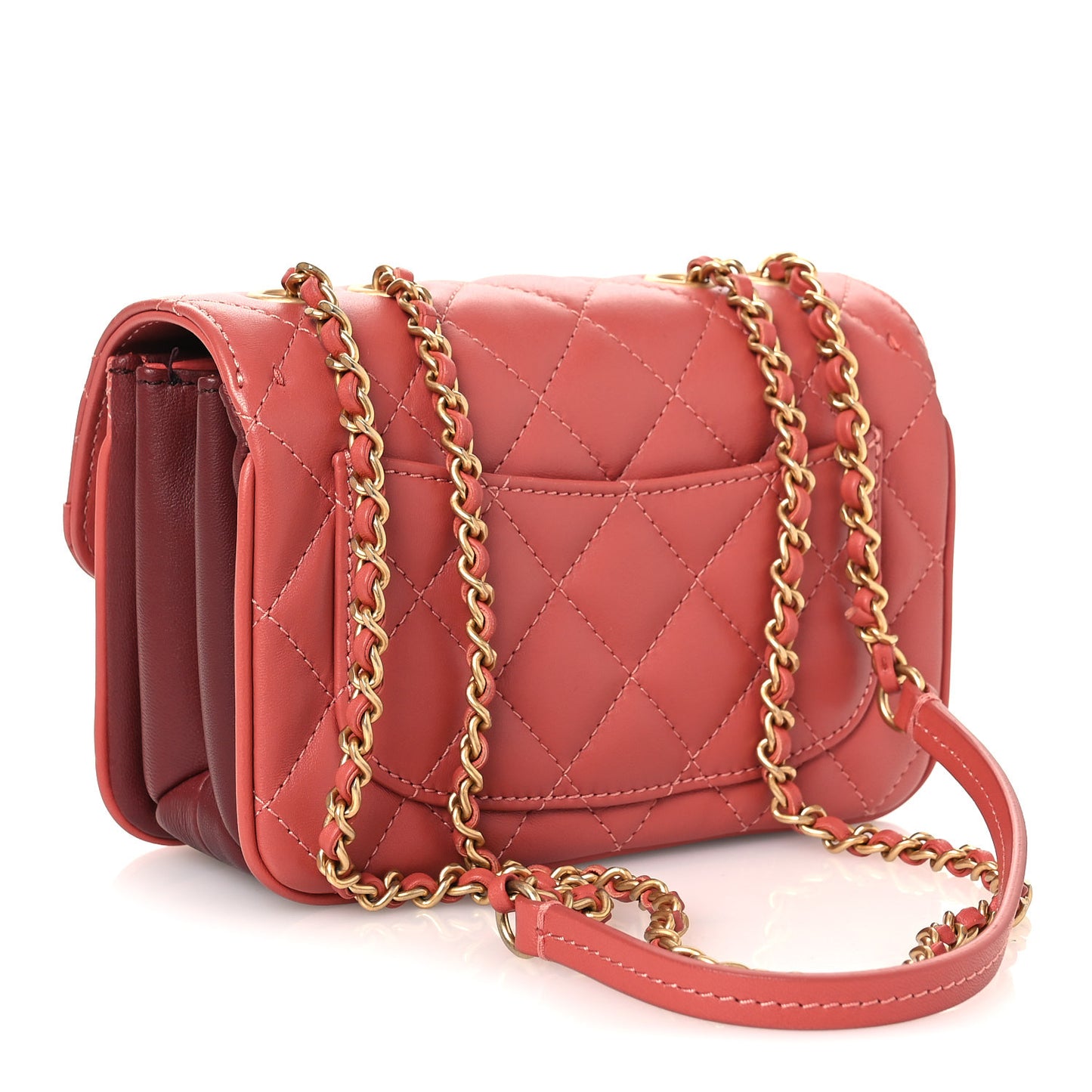 Lambskin Quilted Bi-Color Small Coco Vintage Flap Pink