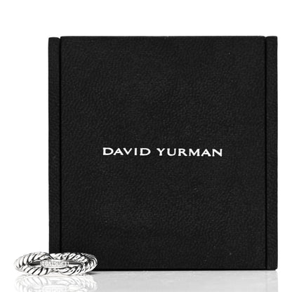 David Yurman Sterling Silver Diamond Cable Loop Band Ring 54 7 5 of 5
