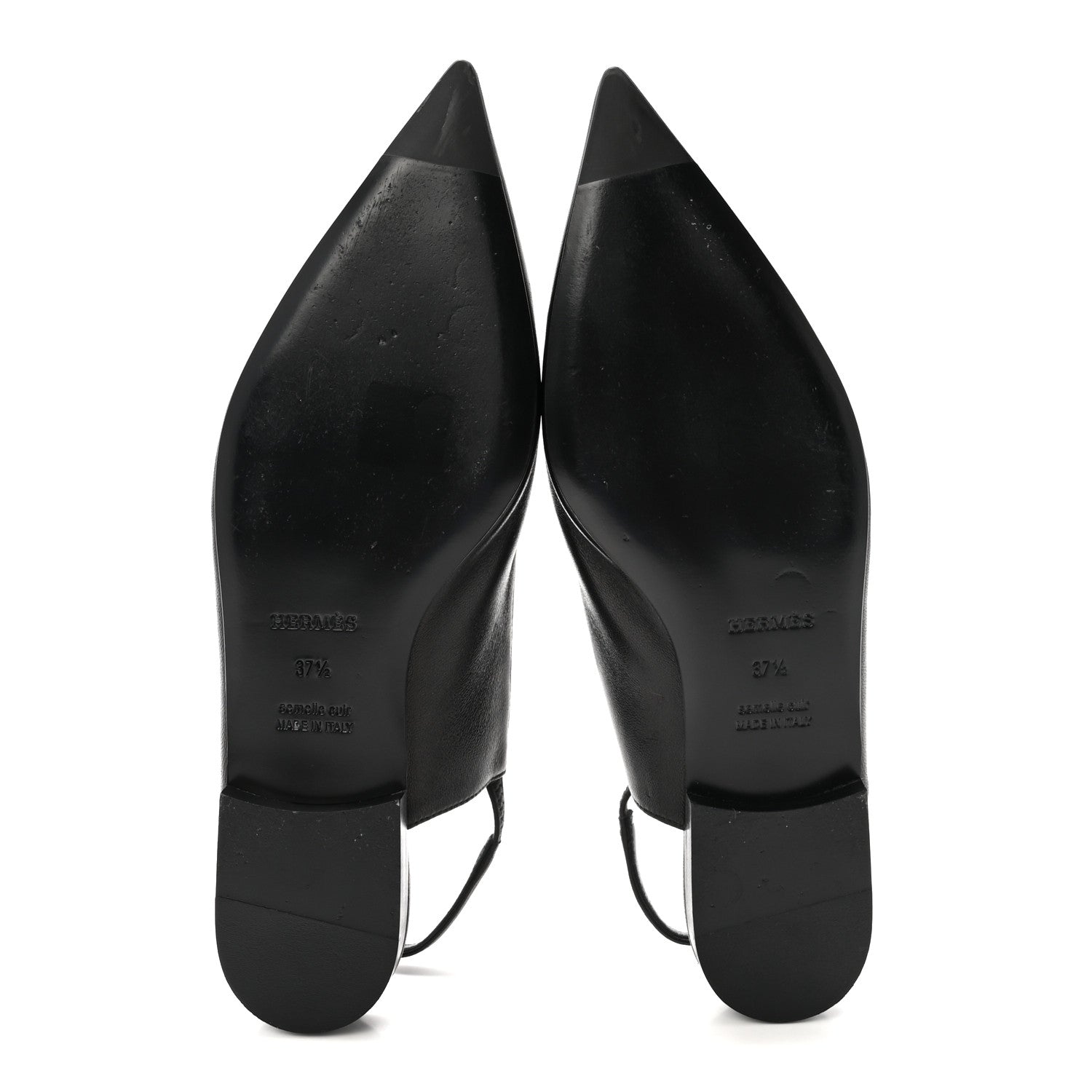 Hermes Nappa Lovely Slingback Flats 37.5 Black 6 of 10