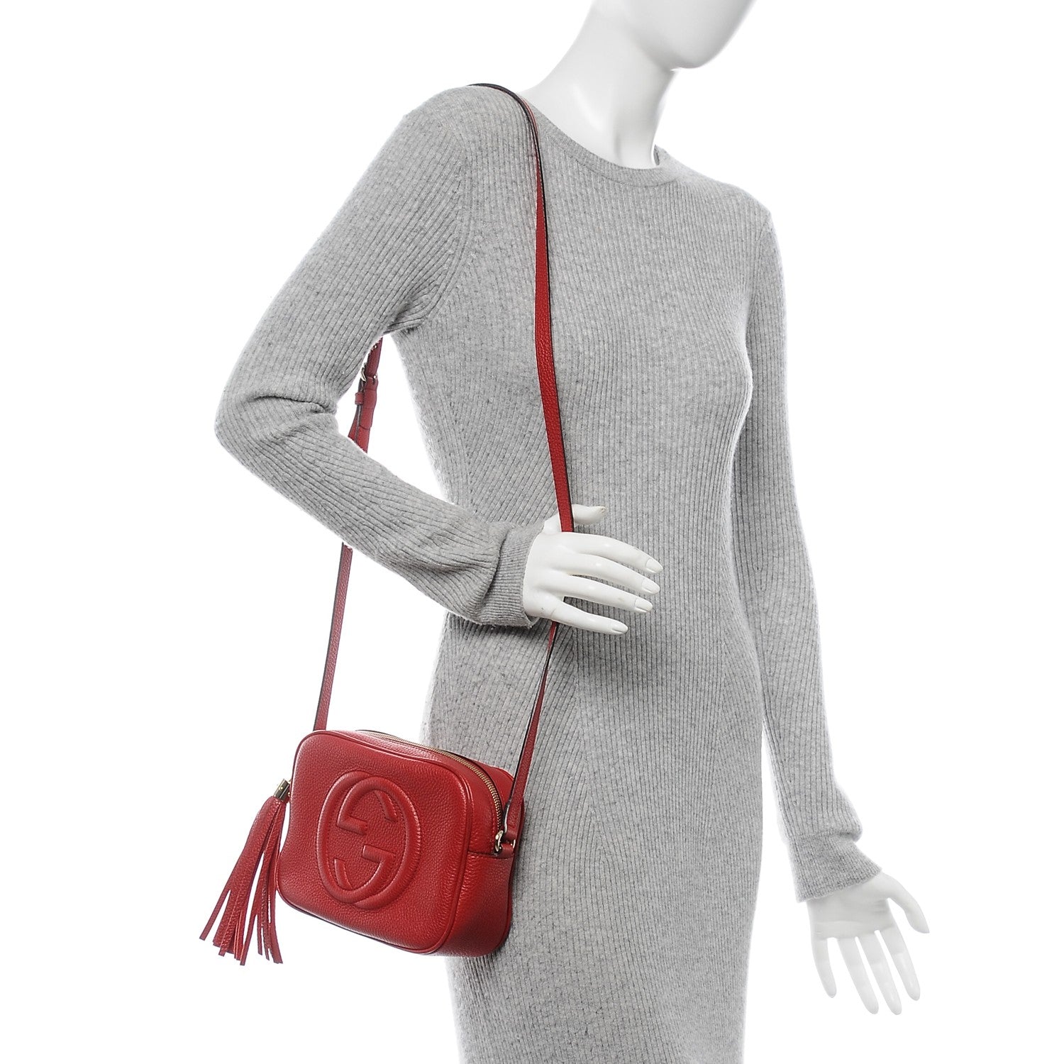 Gucci Pebbled Calfskin Small Soho Disco Bag Tabasco Red 2 of 6