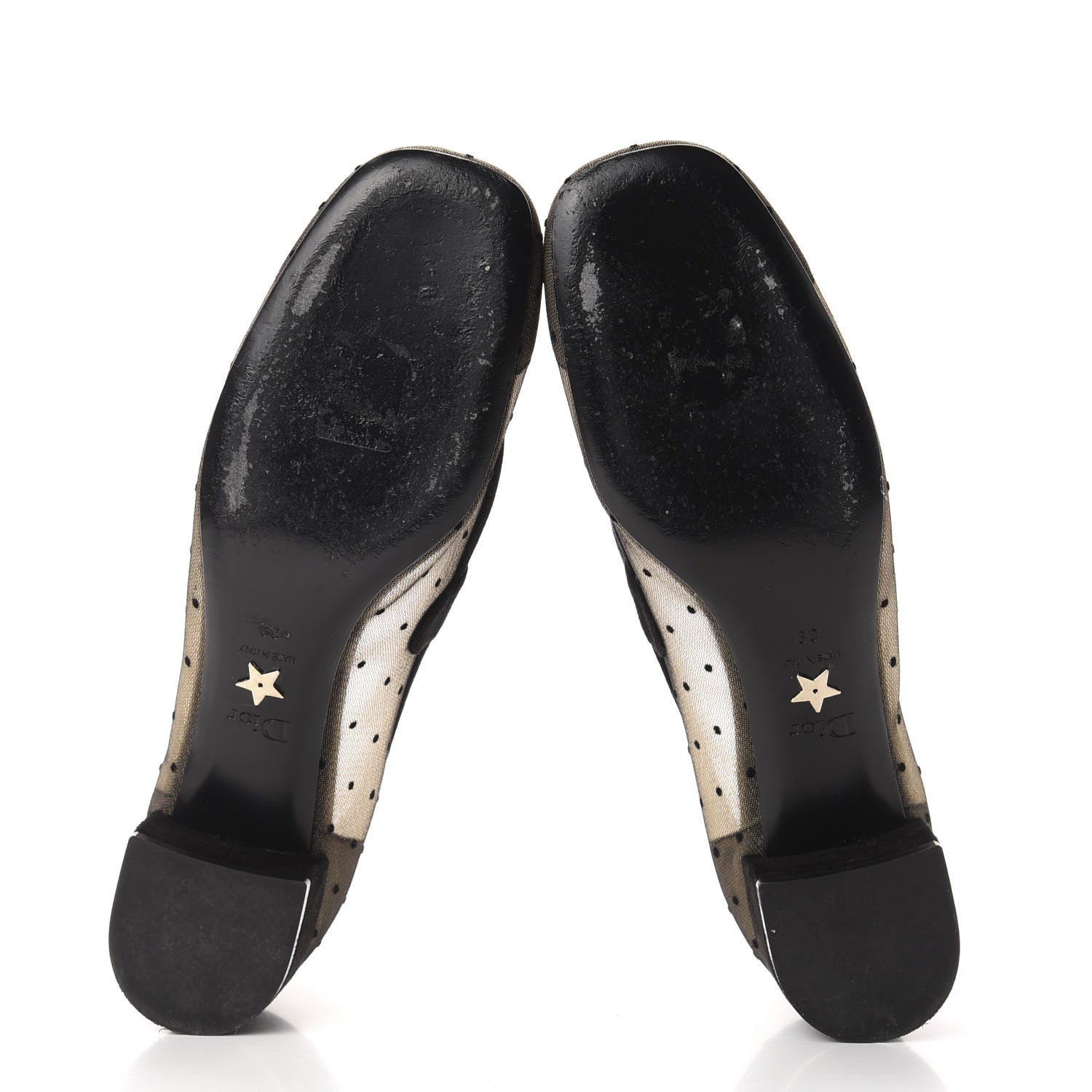 Christian Dior Mesh Plumetis Suede Baby-D Ballet Pumps 39 Black 6 of 8