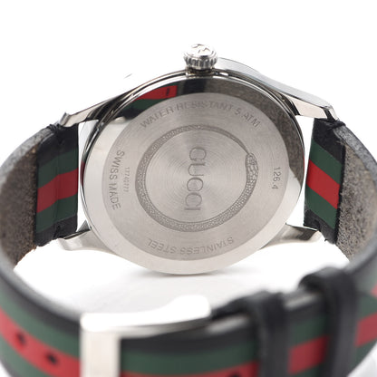 Gucci Stainless Steel Calfskin 38mm G-Timeless Stripe Web Quartz Watch Black 4 of 4