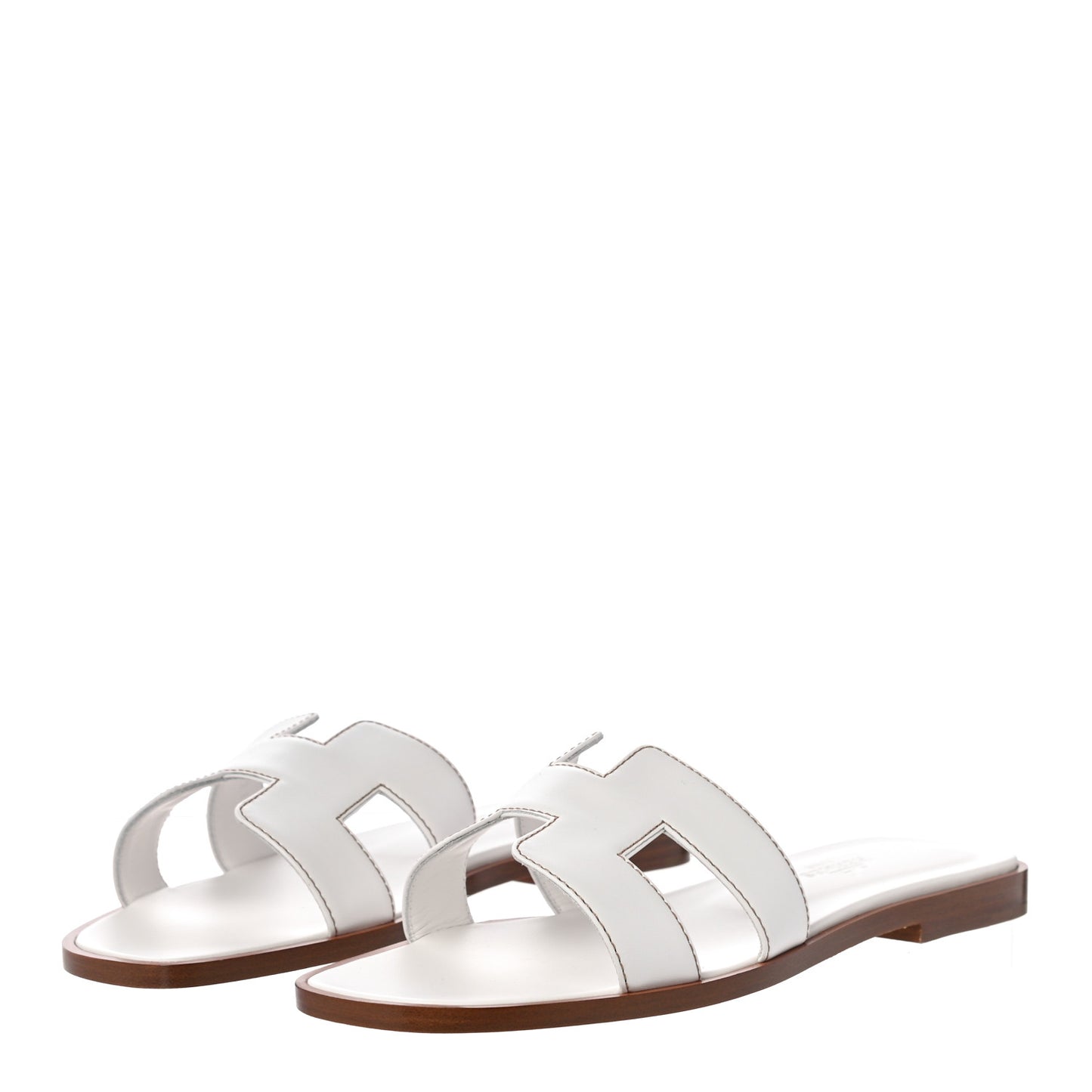 Box Calfskin Oran Sandals 36 White