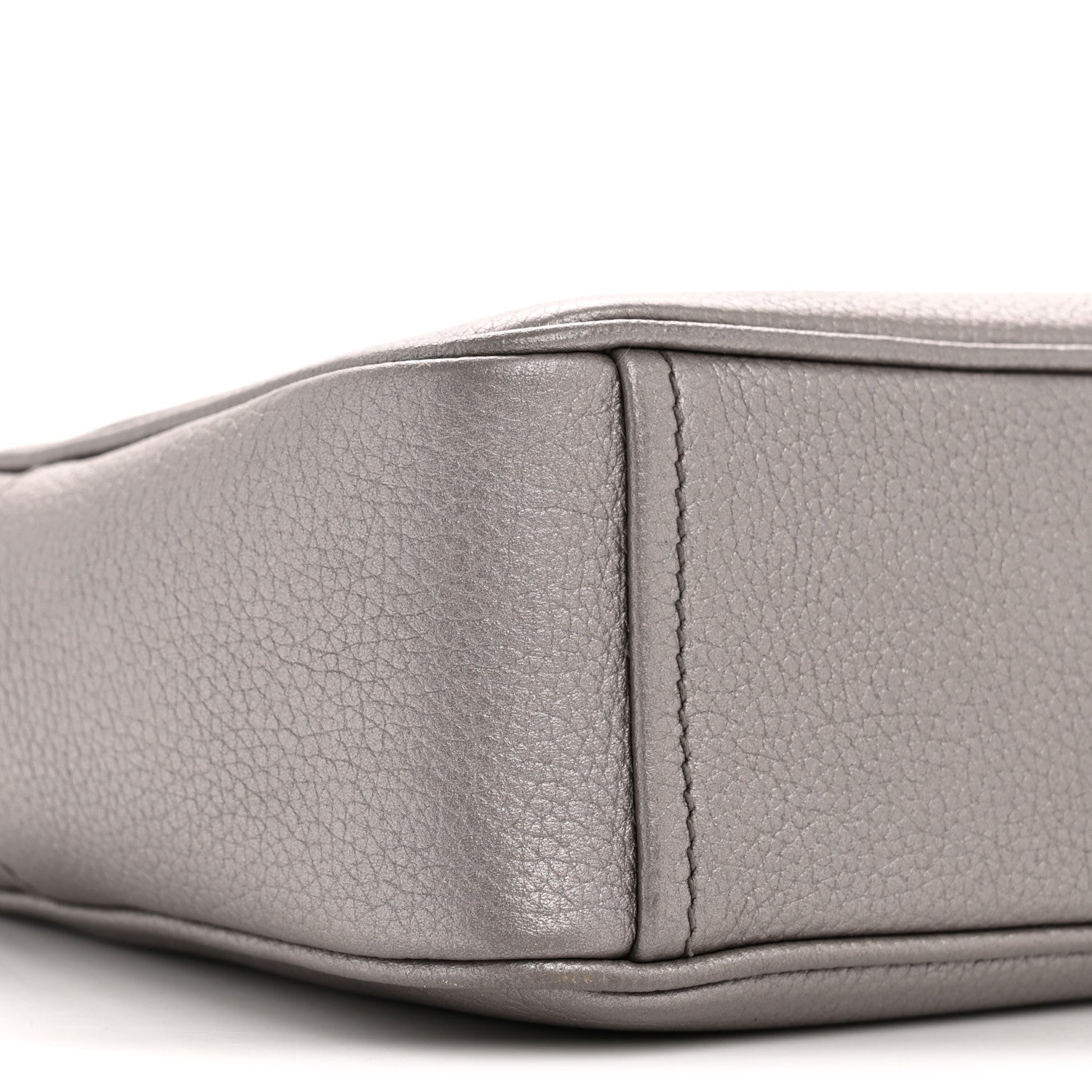 Prada Metallic Vitello Daino Camera Crossbody Bag Acciaio 10 of 12