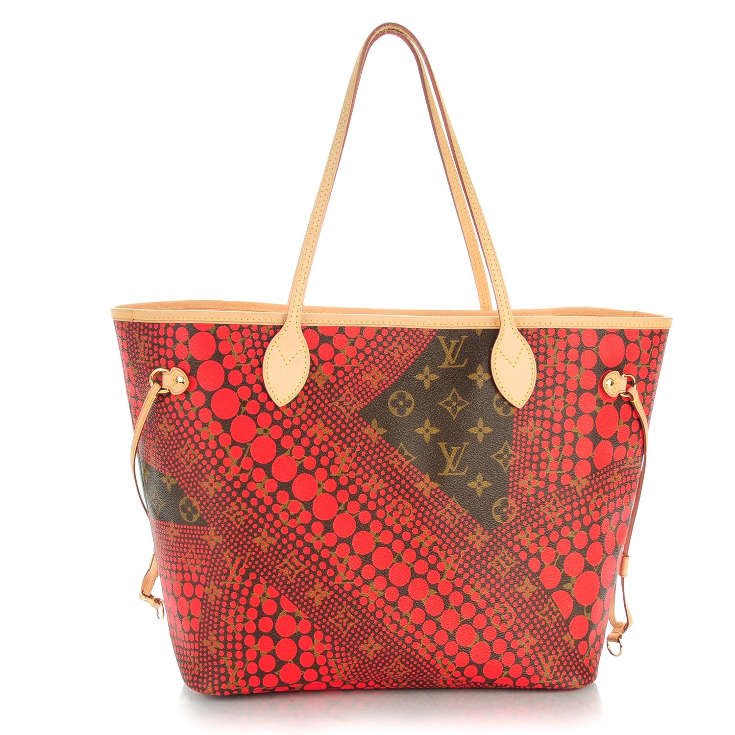 Louis Vuitton Monogram Kusama Waves Neverfull MM Red 1 of 7