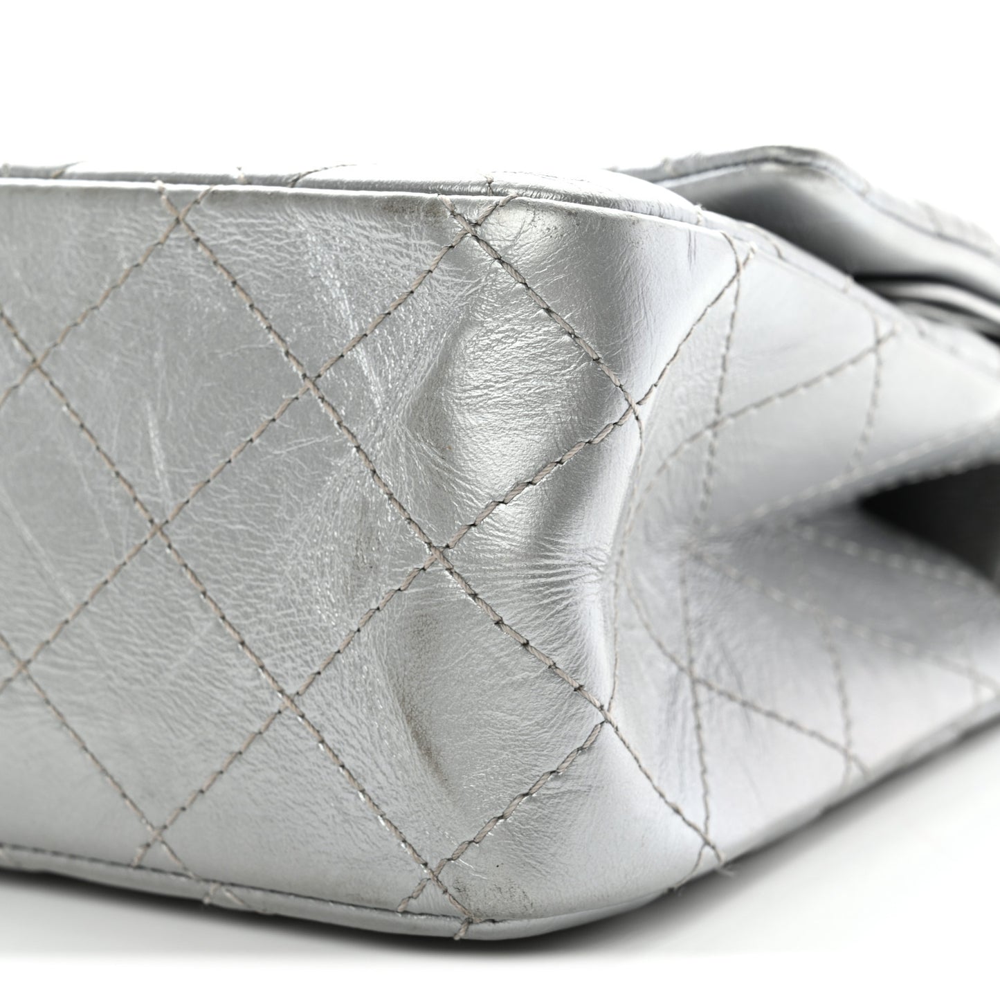 Metallic Aged Calfskin Quilted 2.55 Reissue 226 Flap Silver