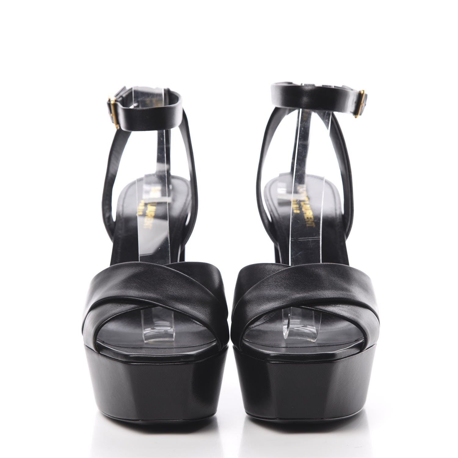 Saint Laurent Calfskin Farrah 80 Platform Sandals 40.5 Black 2 of 8
